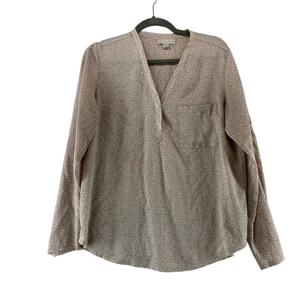 Barefoot Dreams Satin‎ Henley Animal Print Pajama Top Size Medium